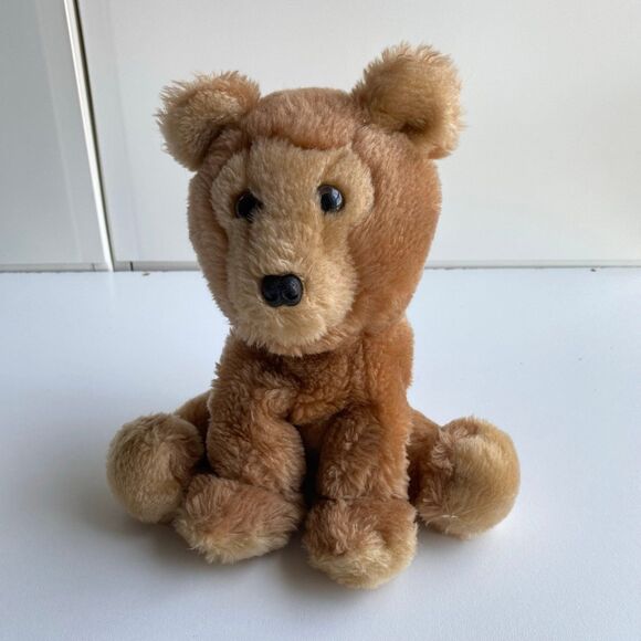 Vintage 1976 R Dakin Golden Bear Cub Brown Bean‎ Filled Sitting Plush Toy Soft - Picture 1 of 7